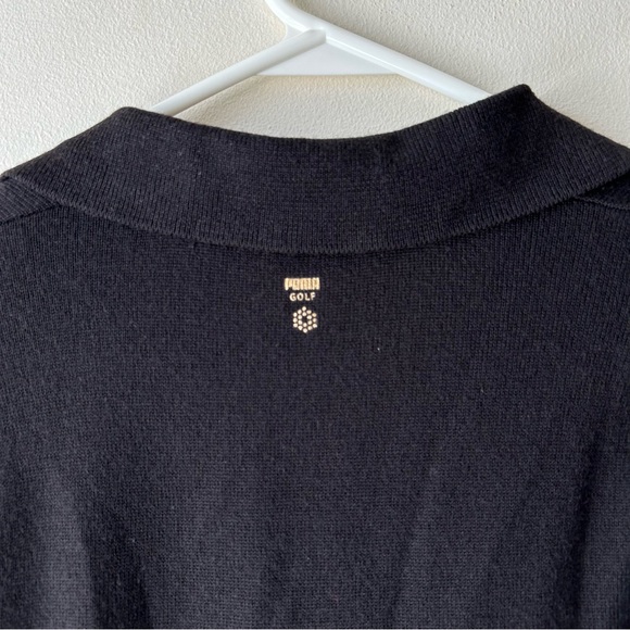 Puma Golf Modest Midi Knee Length Ribbed Knit Black Short Sleeve Dress M - Picture 13 of 13